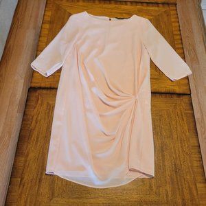 Zara Peach Chiffon with Ruched Detail Dress